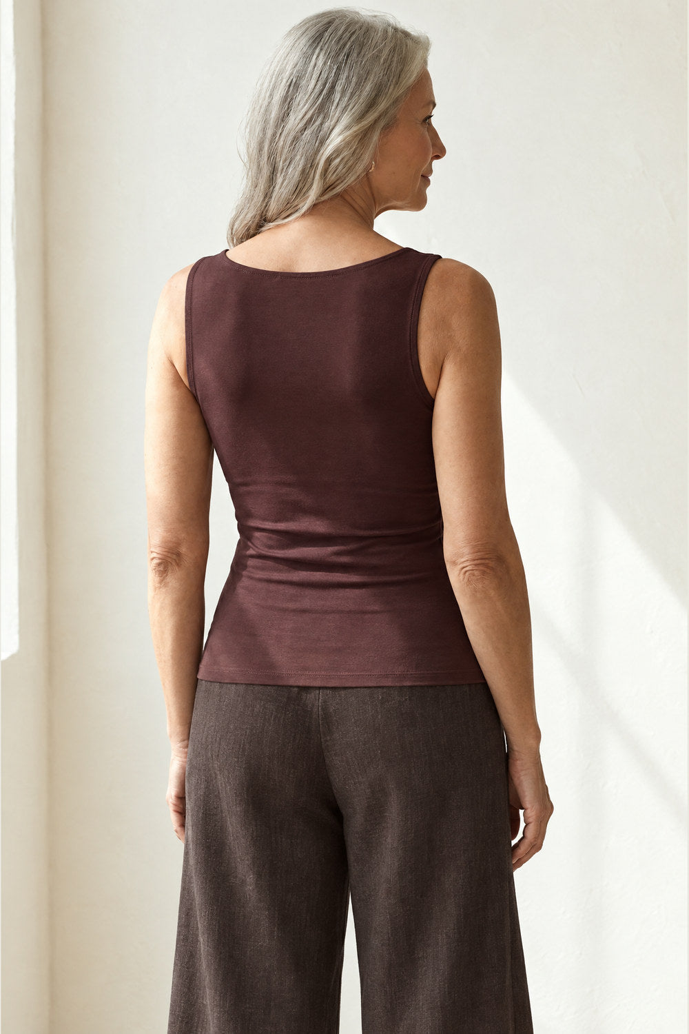 Marielle Built-In Comfort Bra Tanktop — Wine