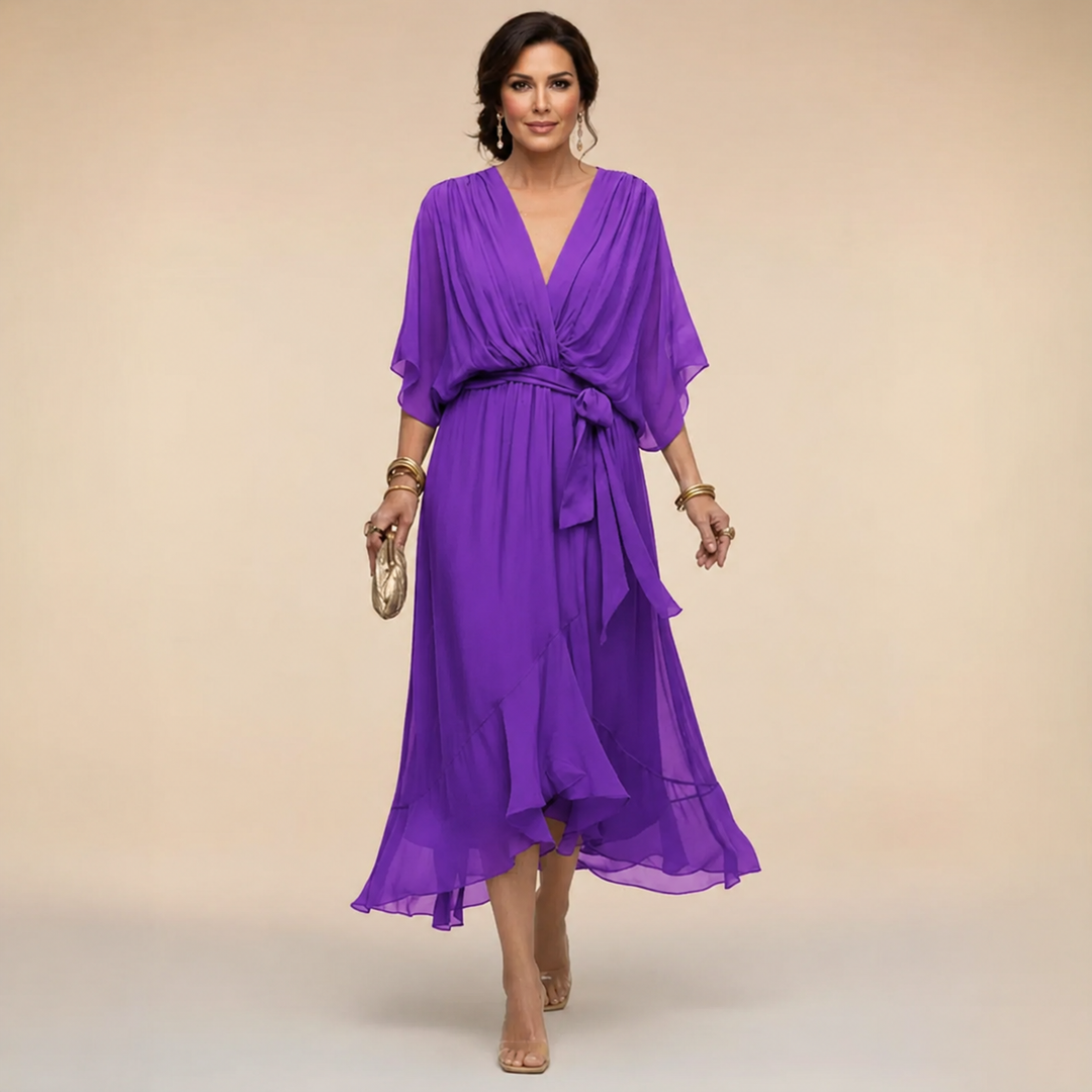 Odilia Midi Dress in orange