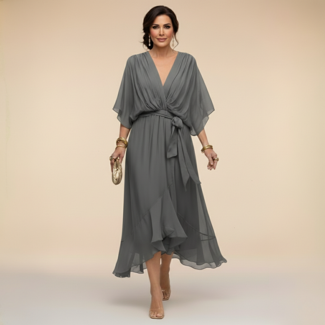Odilia Midi Dress in gray