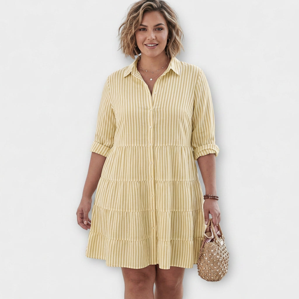 Layla Striped Dress in yellow