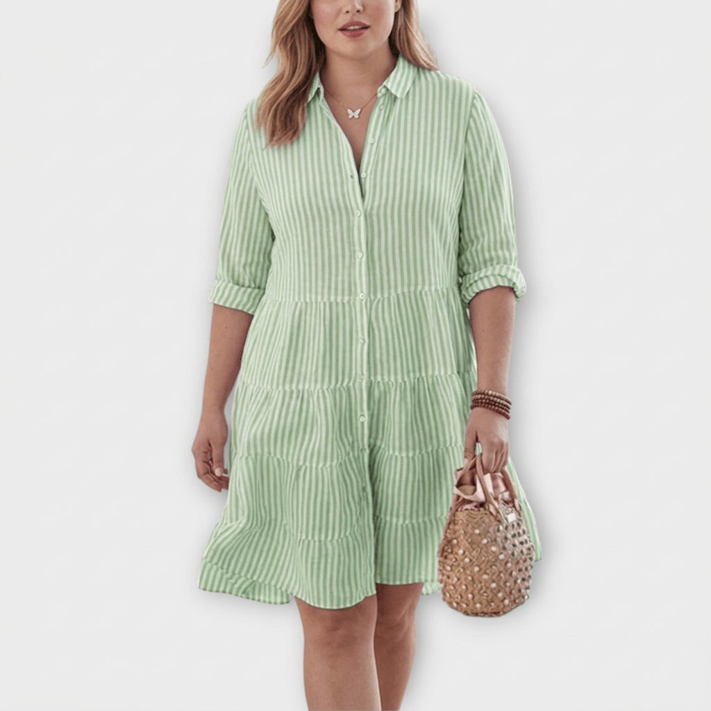 Layla Striped Dress in green