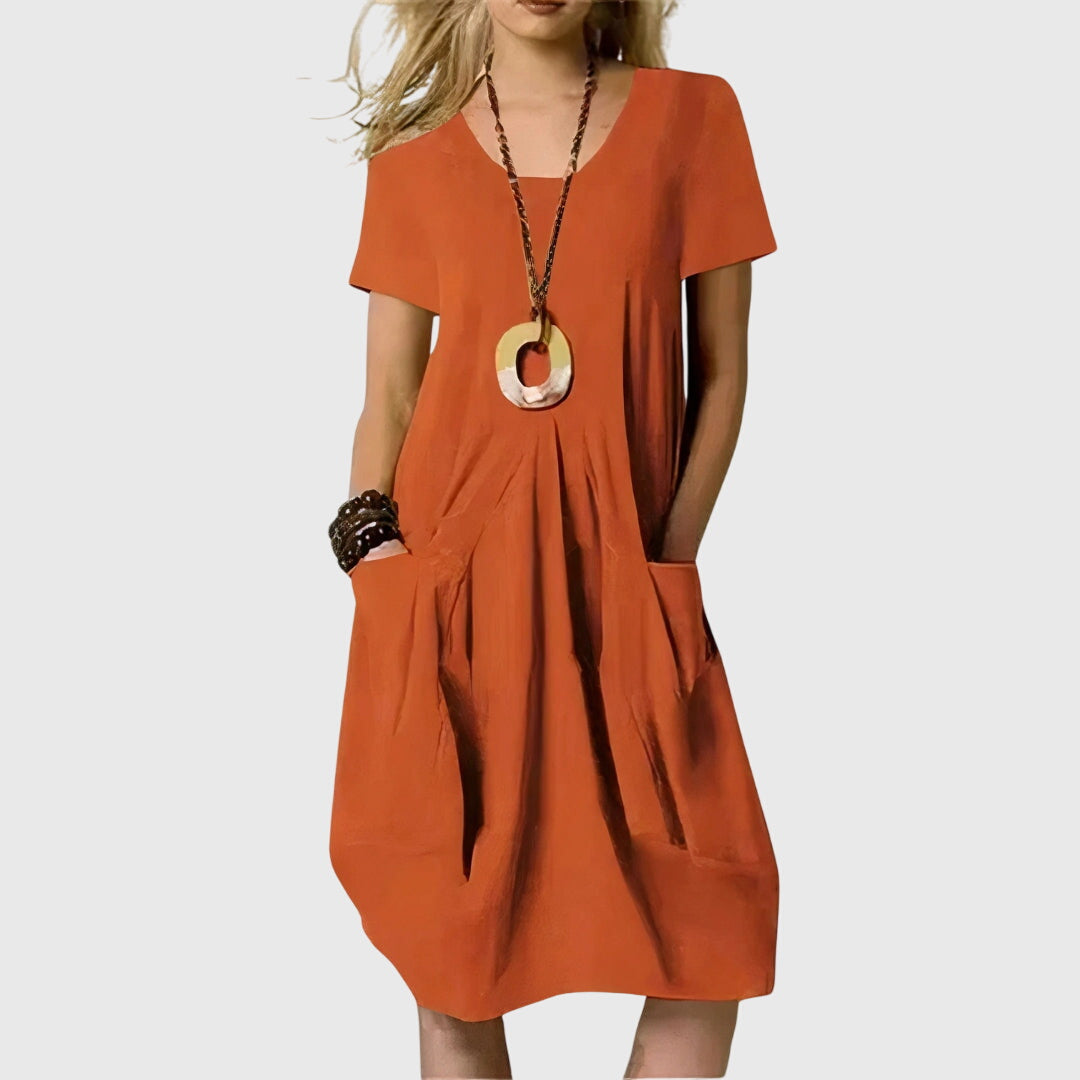 Ingrid Midi Dress in orange