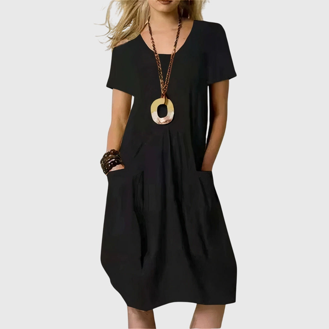 Ingrid Midi Dress in black