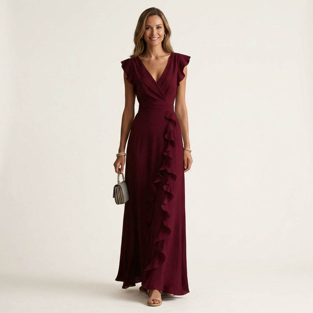 Alphonsine Wrap Dress in red