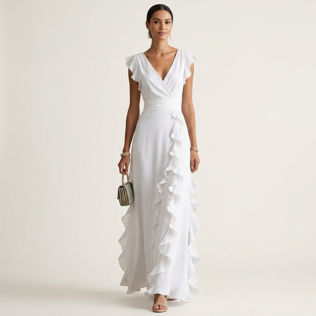 Alphonsine Wrap Dress in white