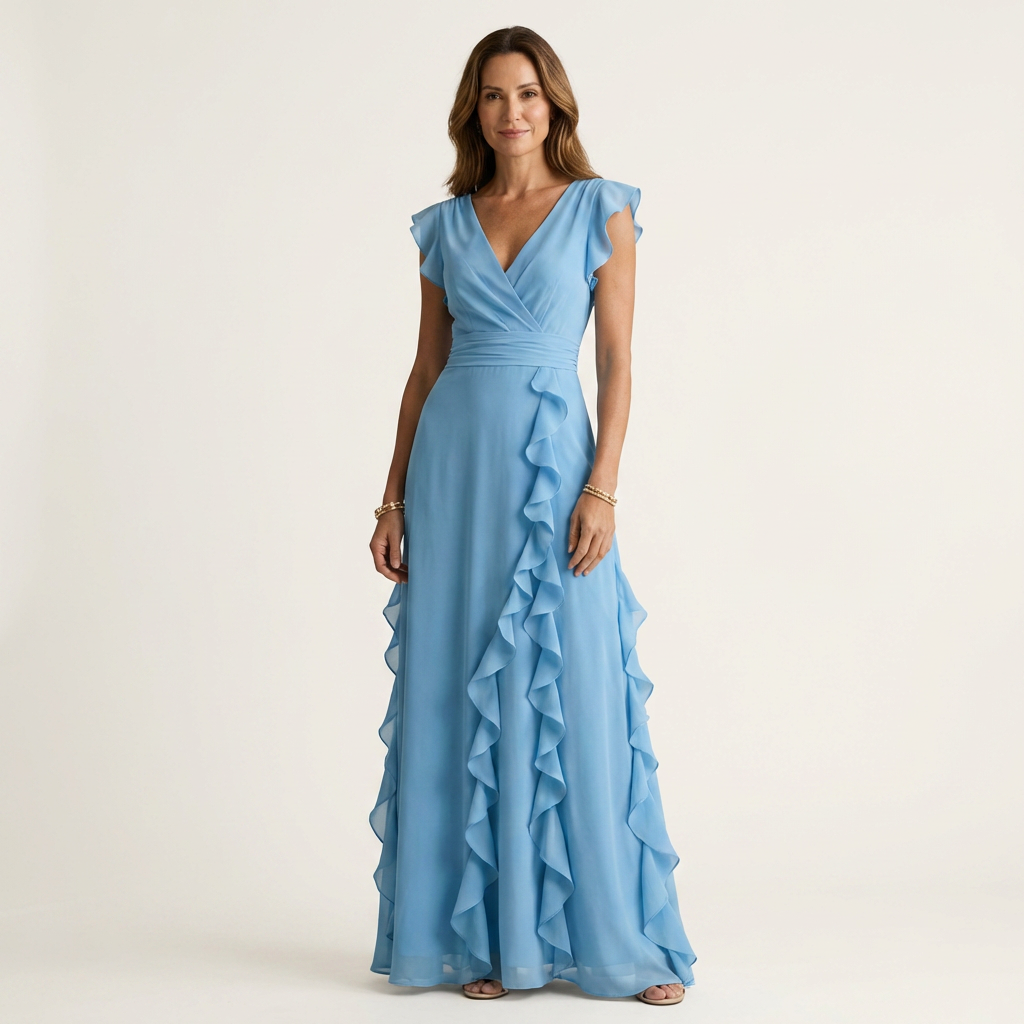 Alphonsine Wrap Dress in blue
