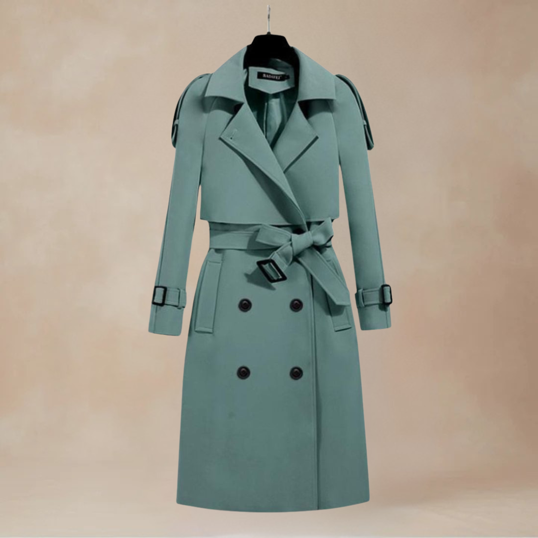 Ashbury Longline Trench Coat in green