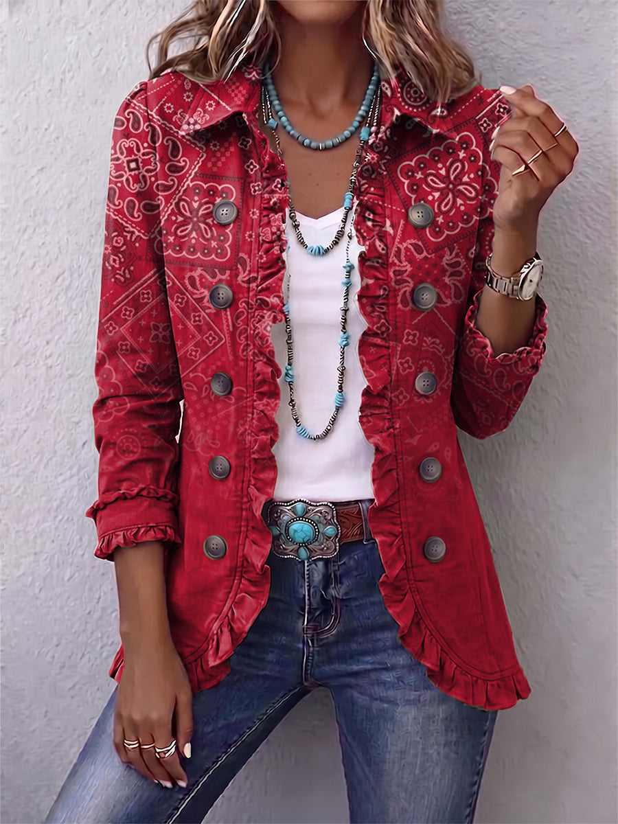Criselle Bohemian Paisley Ombr Print in red