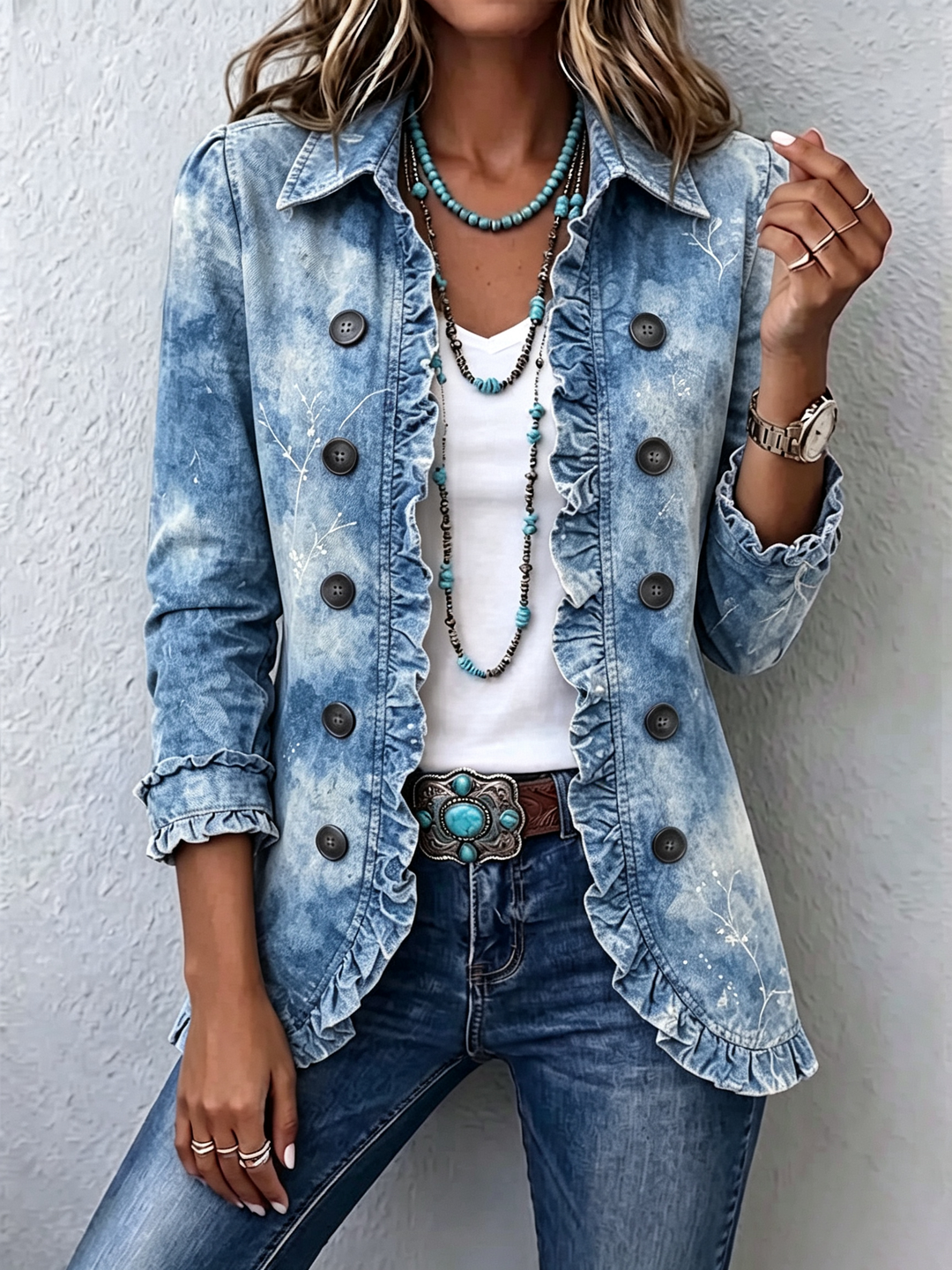 Jemison Boho-style Gradient Vintage Botanical in blue