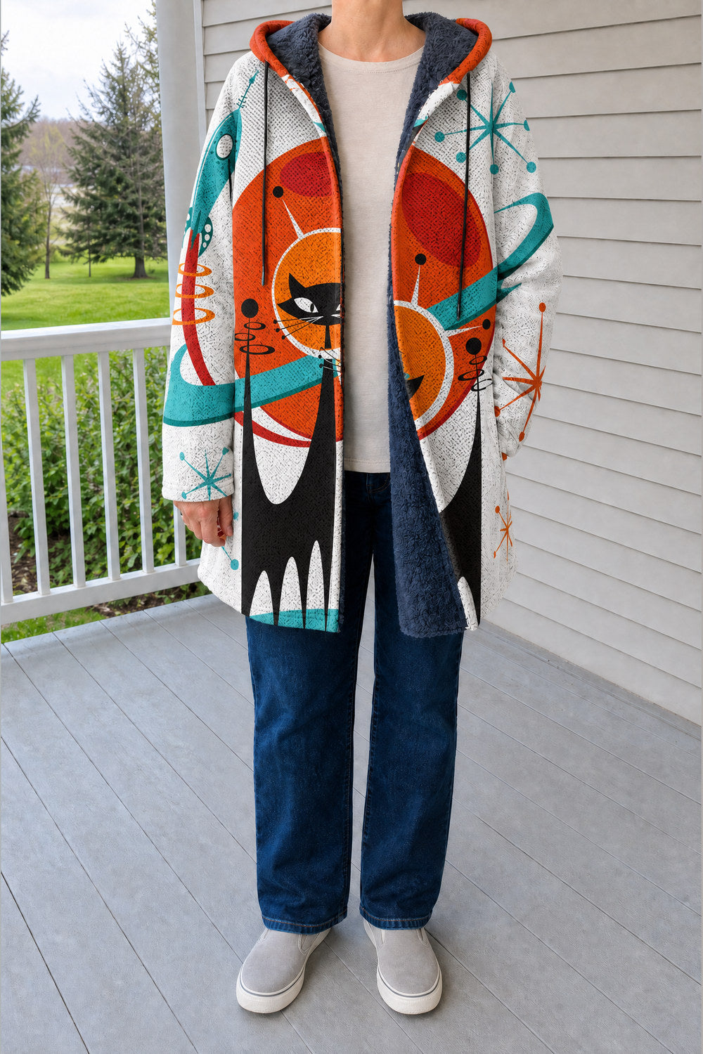 Palmira Patchwork Hooded Coat — Atomic Cat