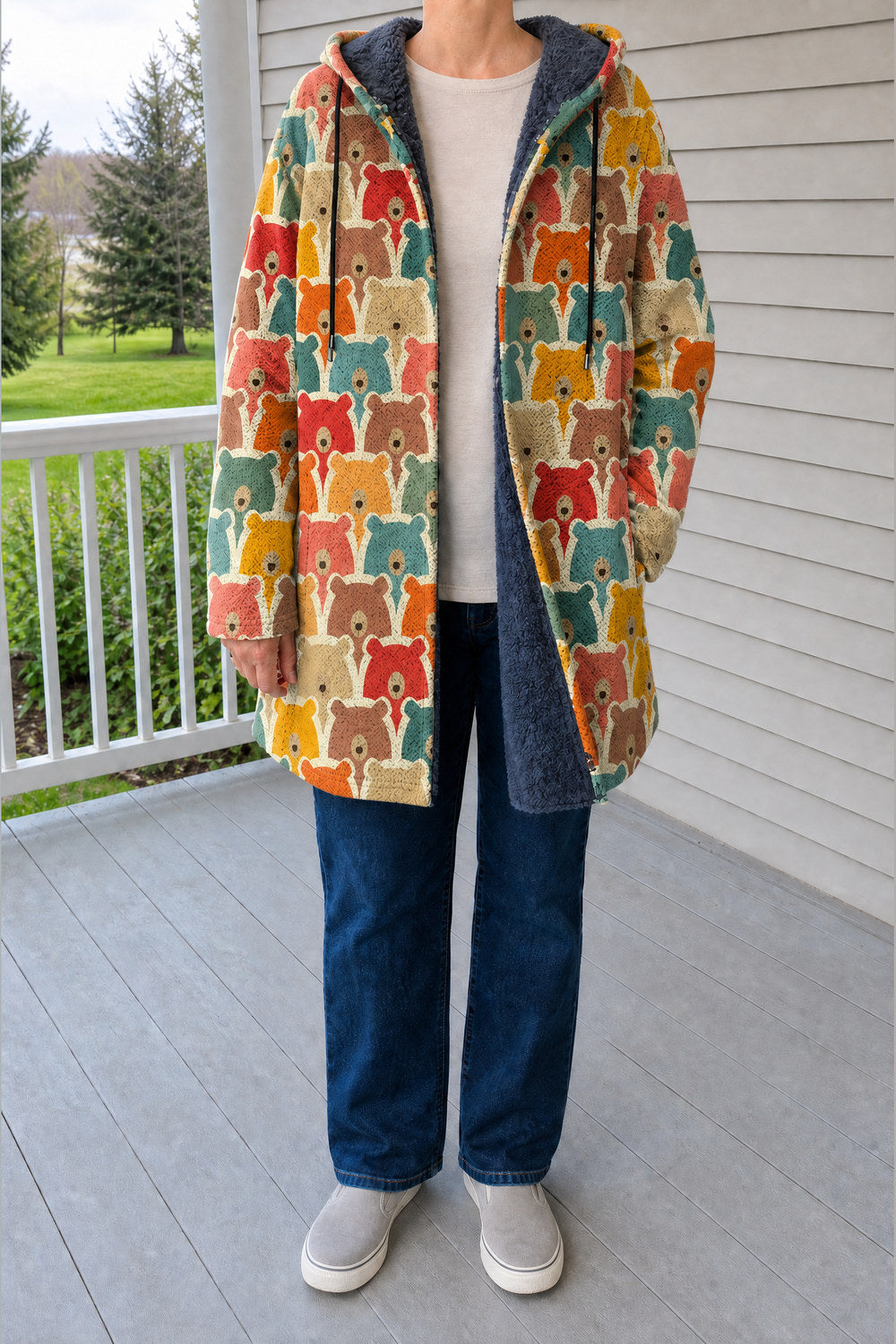 Palmira Patchwork Hooded Coat — Bear Parade