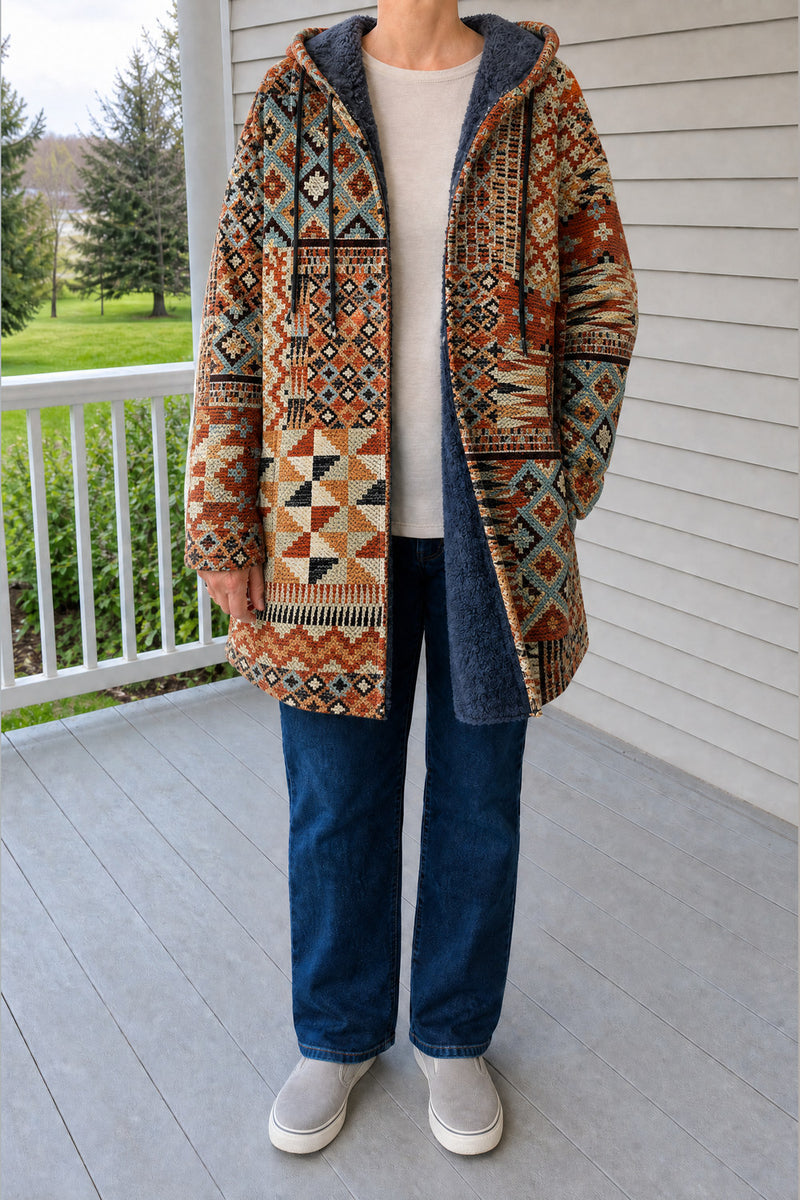 Palmira Patchwork Hooded Coat — Kilim