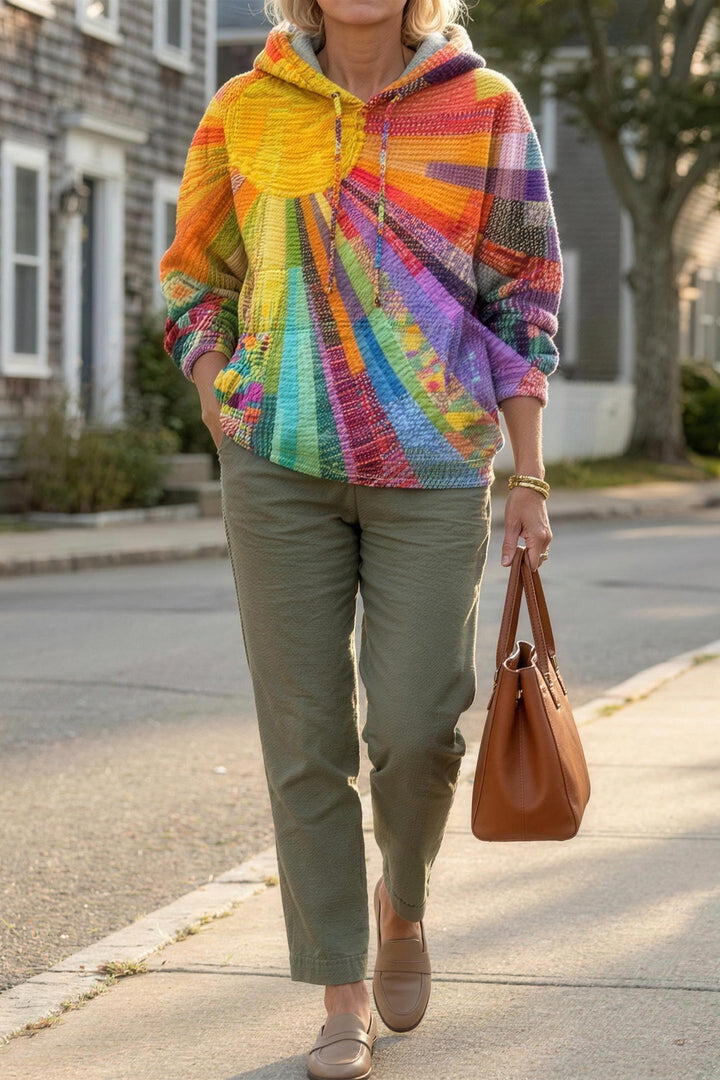 Poppy Wildflower Quilted Hoodie — Sunburst