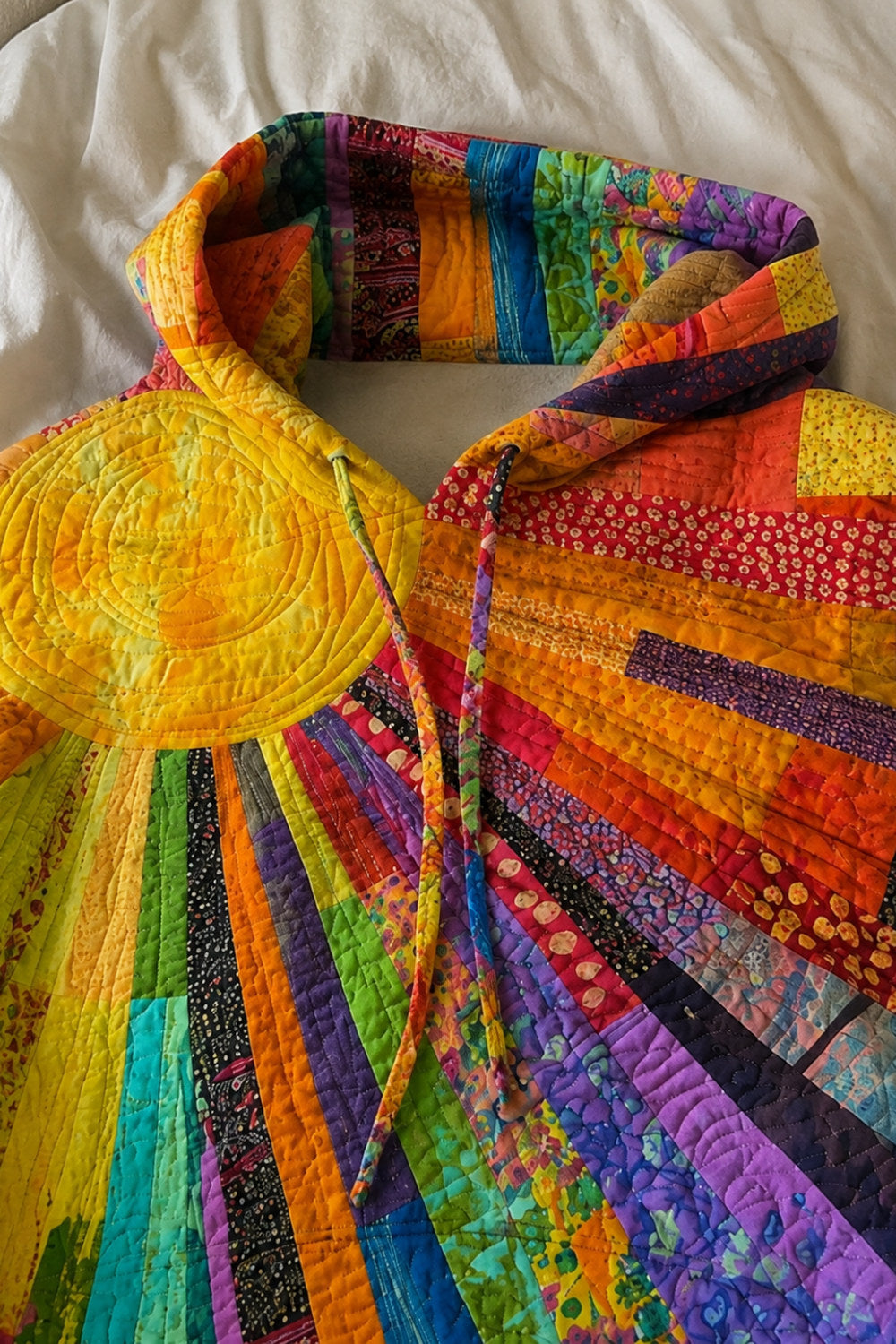 Poppy Wildflower Quilted Hoodie — Sunburst