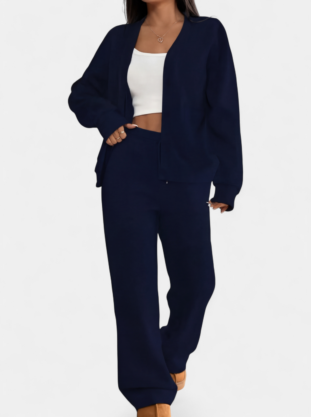Laurel Cardigan Lounge Trousers Matching in navy
