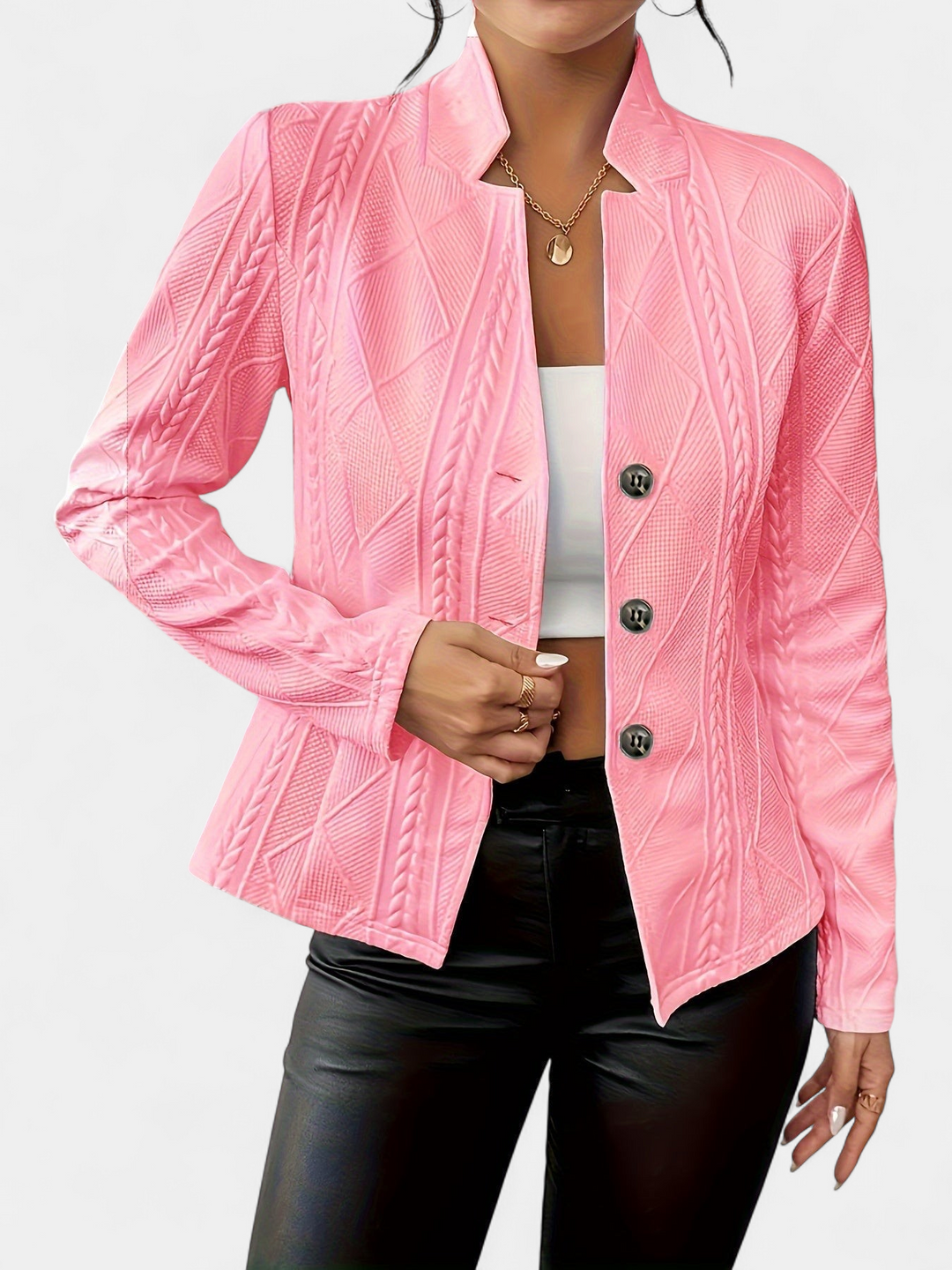 Liliana Sophisticated Blazer in peach