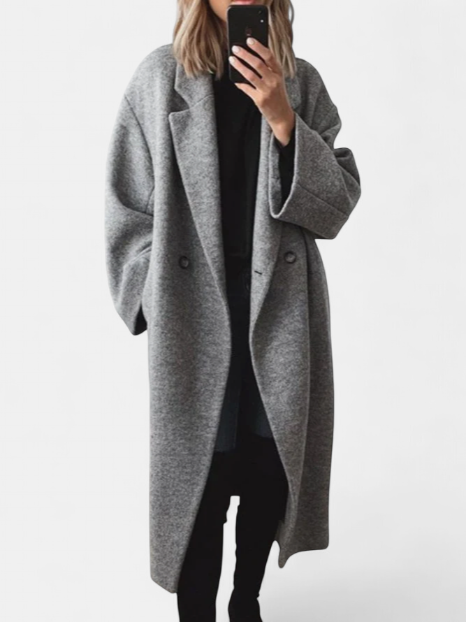 Fiona Classic Tailored Overcoat in gray