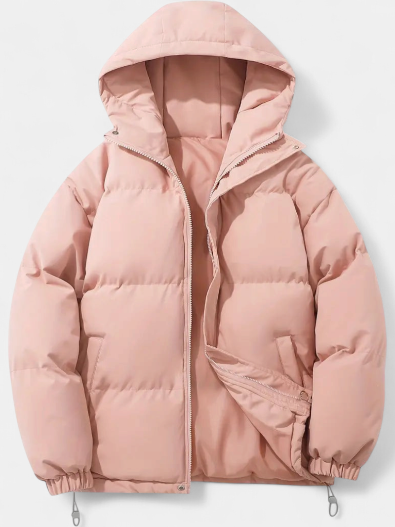 Frosty Hooded Winter Jacket in pink