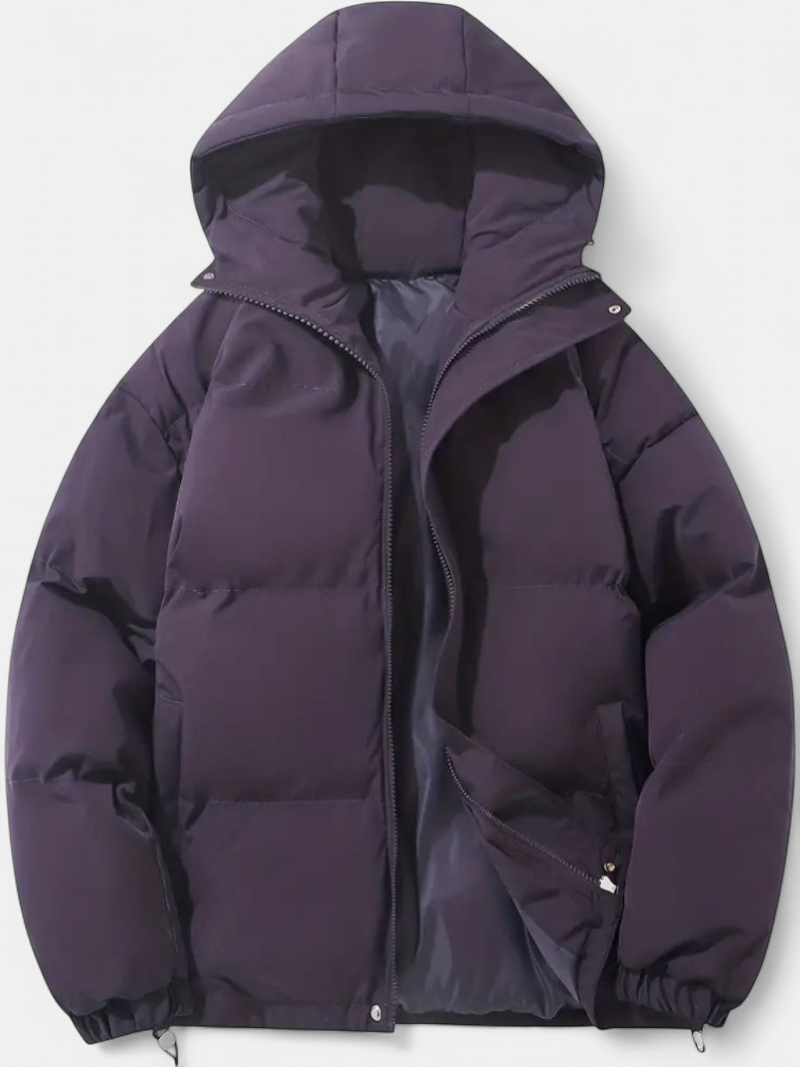 Frosty Hooded Winter Jacket in purple