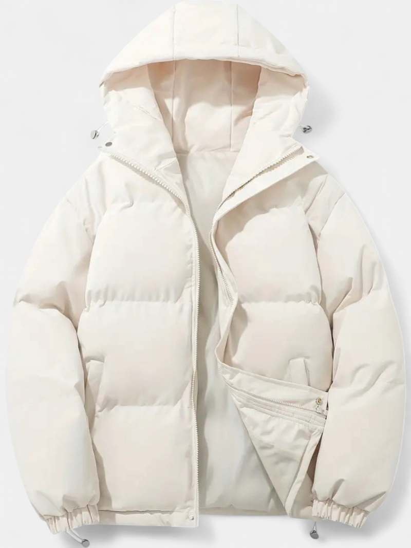 Frosty Hooded Winter Jacket in beige