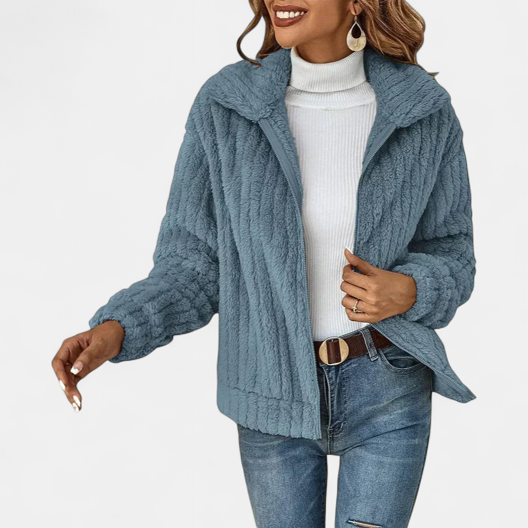Genevieve Sherpa Jacket in blue