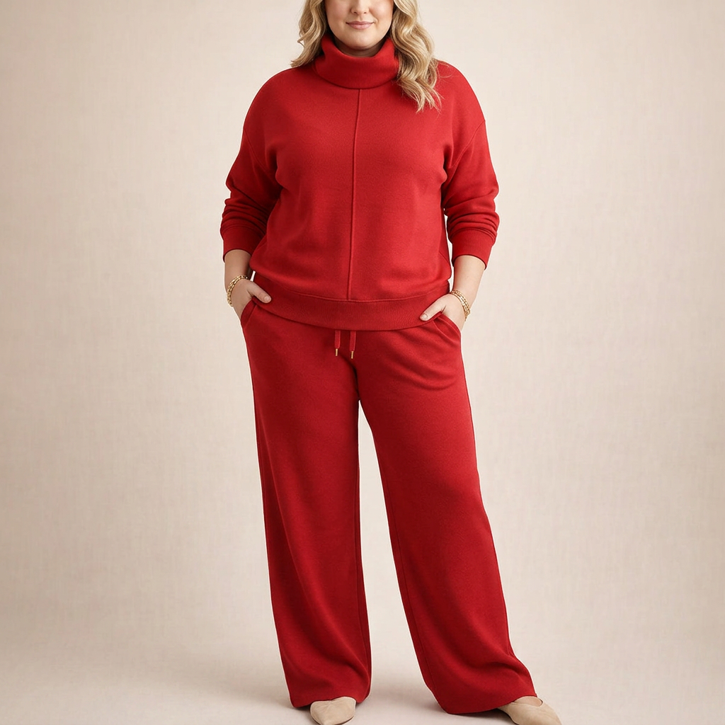 Camille Tracksuit Set in red