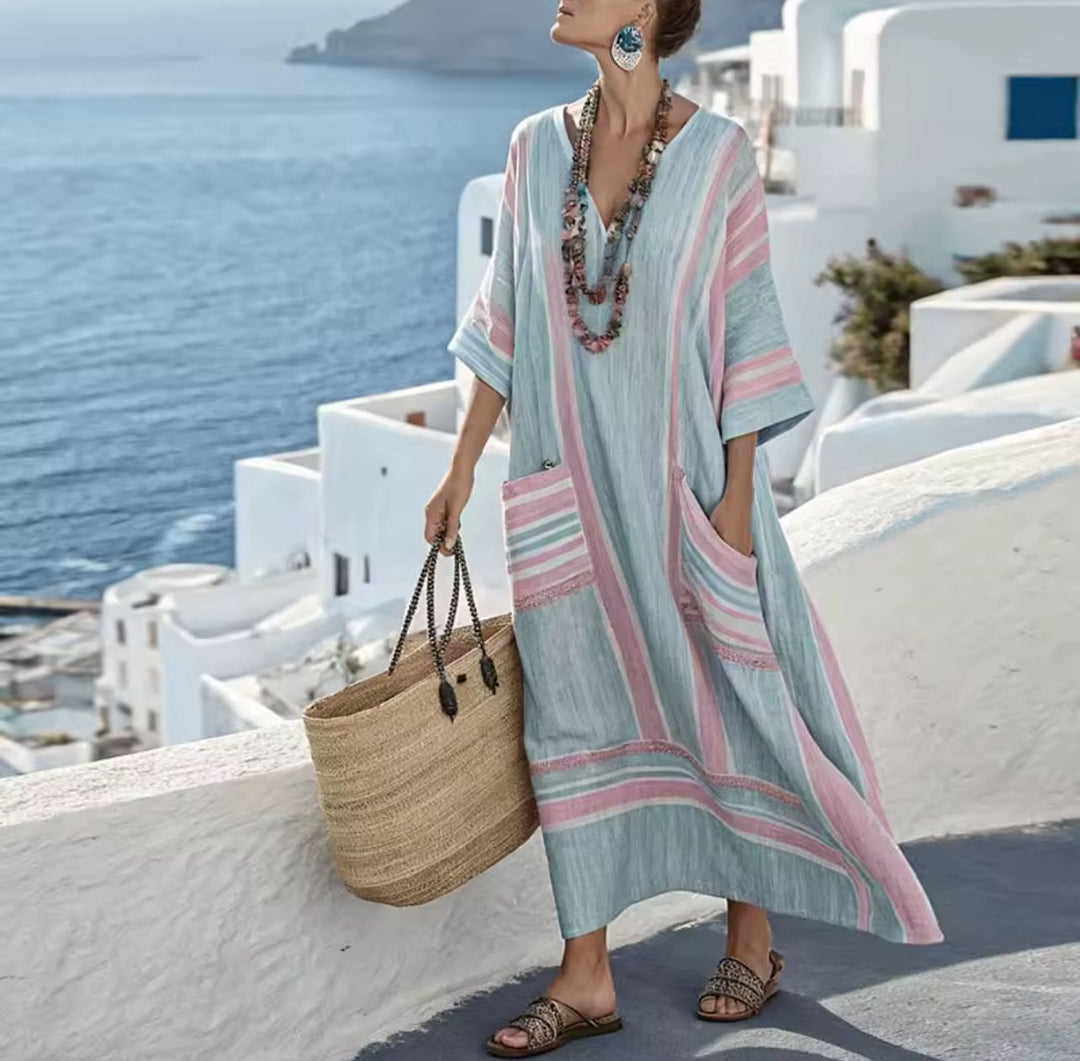 Elegant Mary Long Beach Dress in model 2