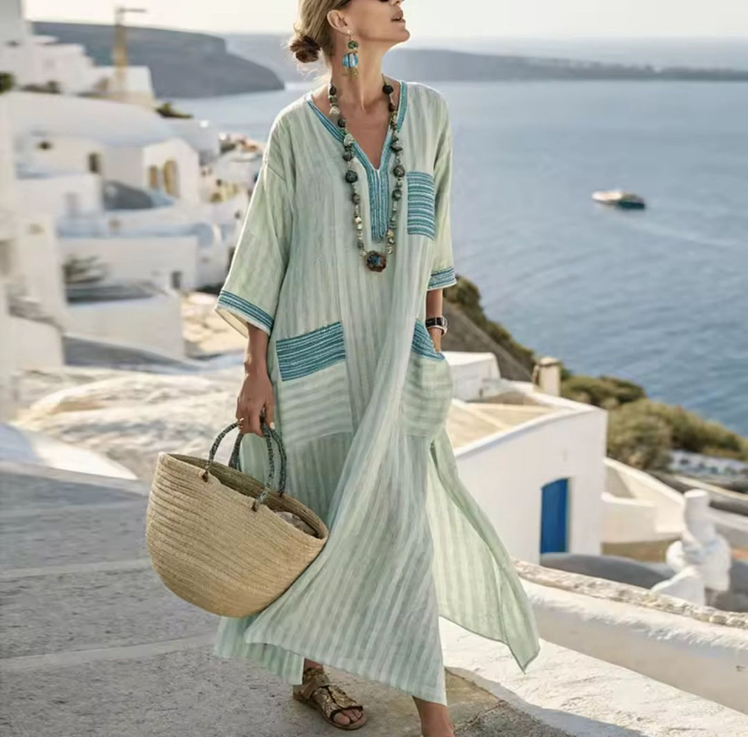 Elegant Mary Long Beach Dress in model 8