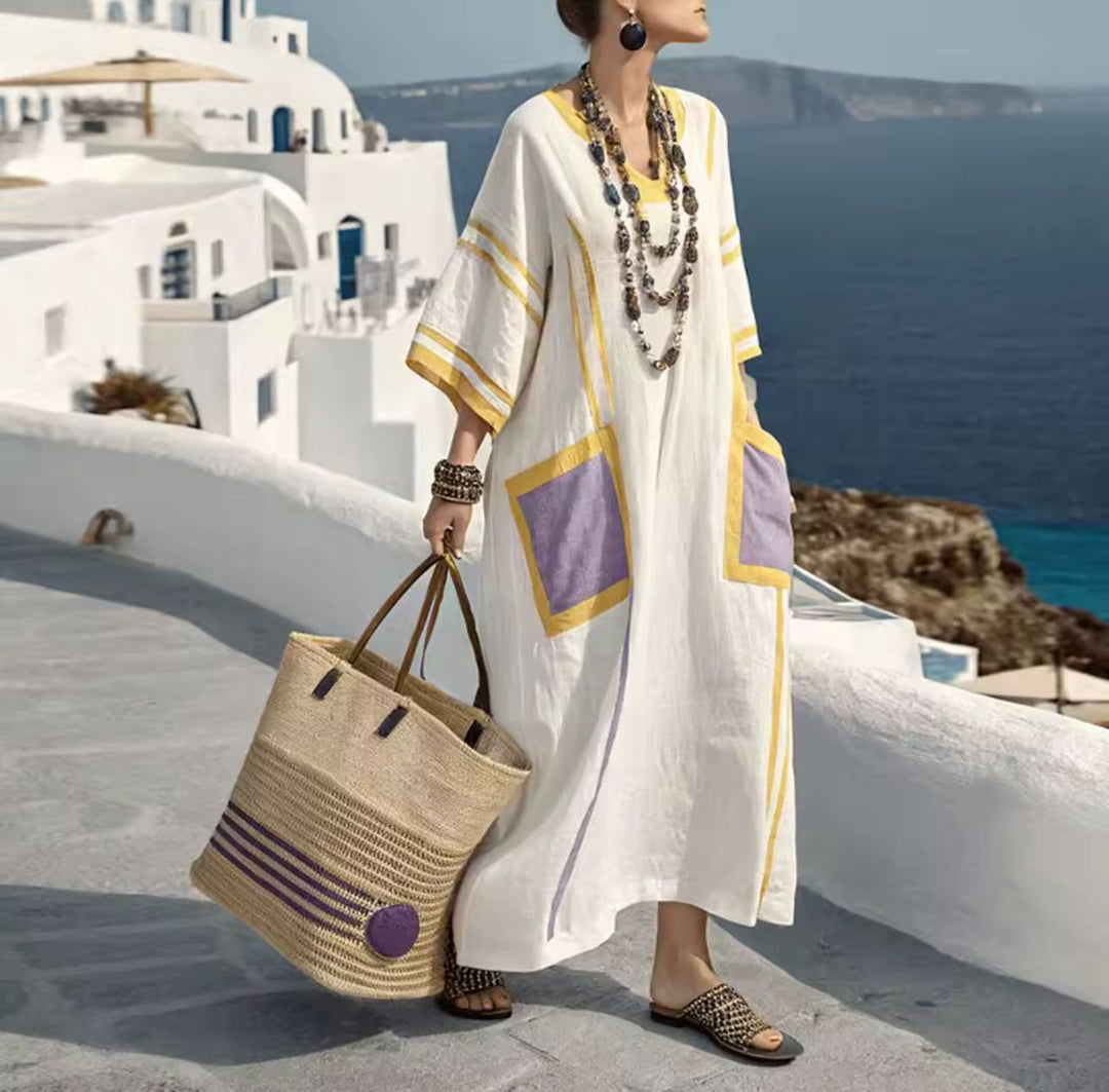 Elegant Mary Long Beach Dress in model 4