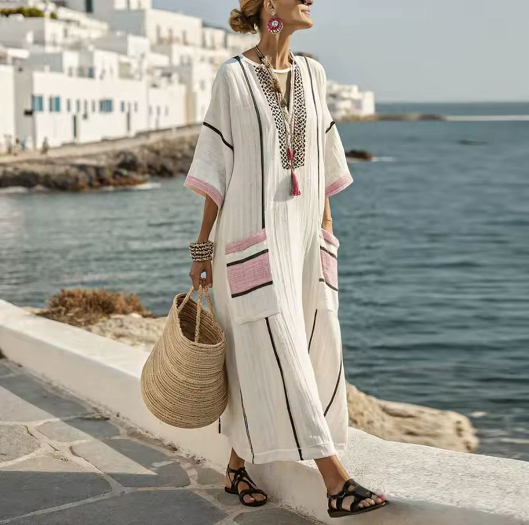 Elegant Mary Long Beach Dress in model 7