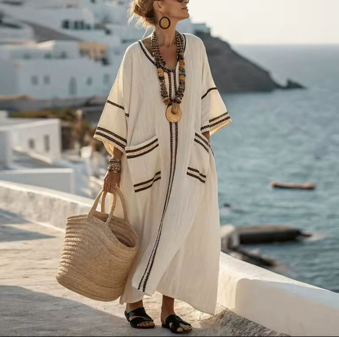 Elegant Mary Long Beach Dress in model 5