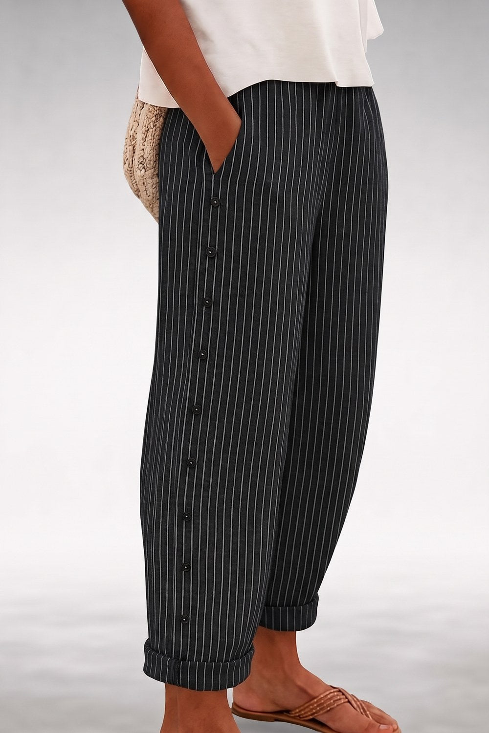 Sabine Lightweight Comfort Pants — Black