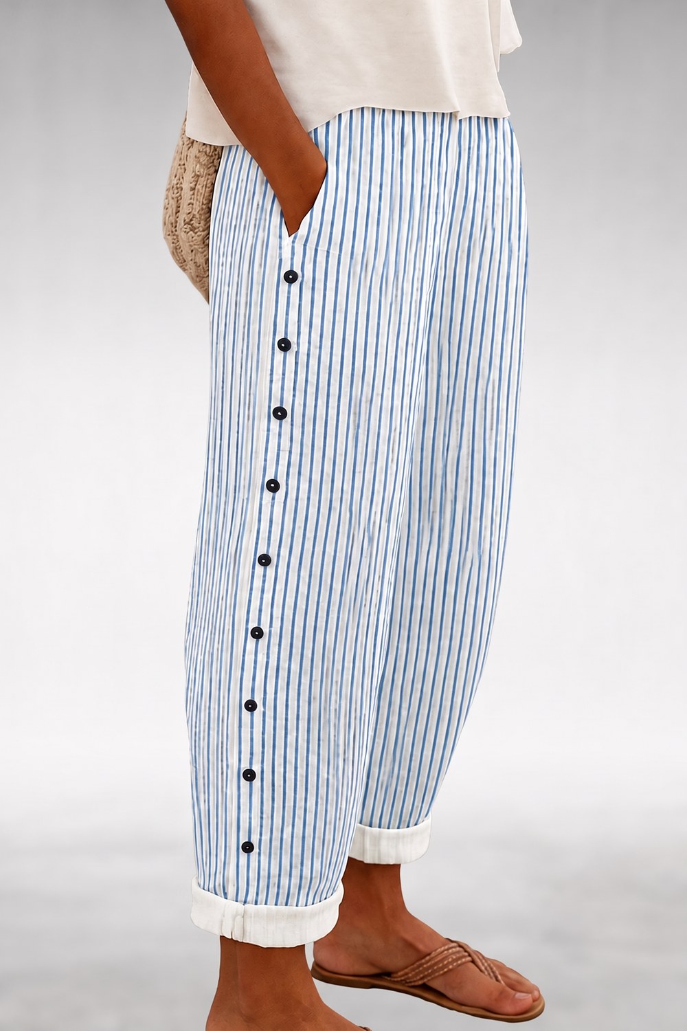 Sabine Lightweight Comfort Pants — Blue