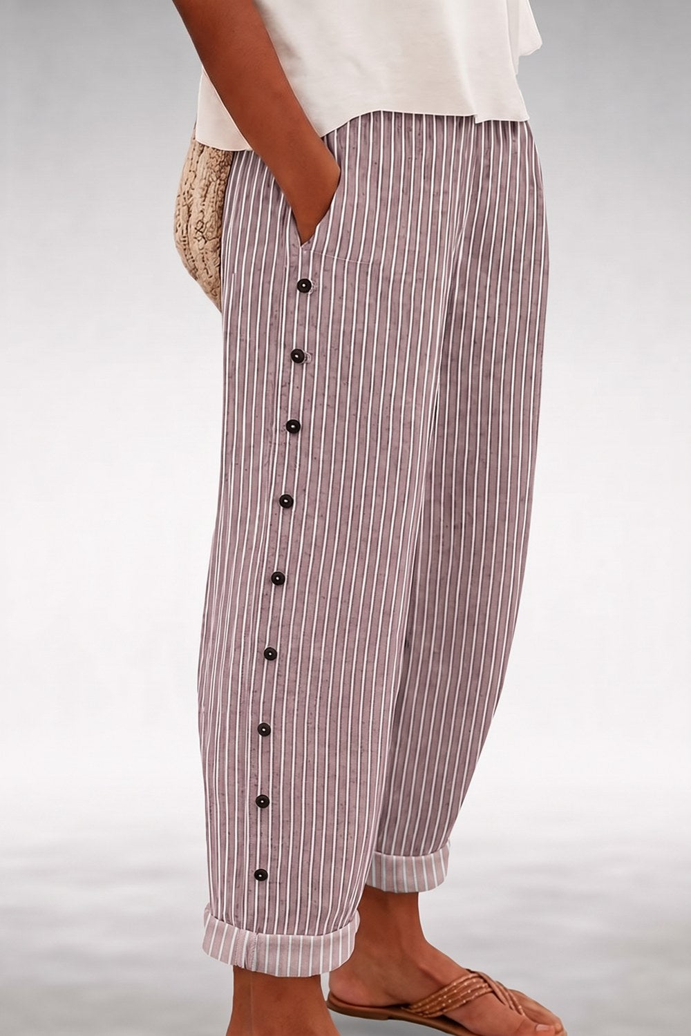 Sabine Lightweight Comfort Pants — Blush