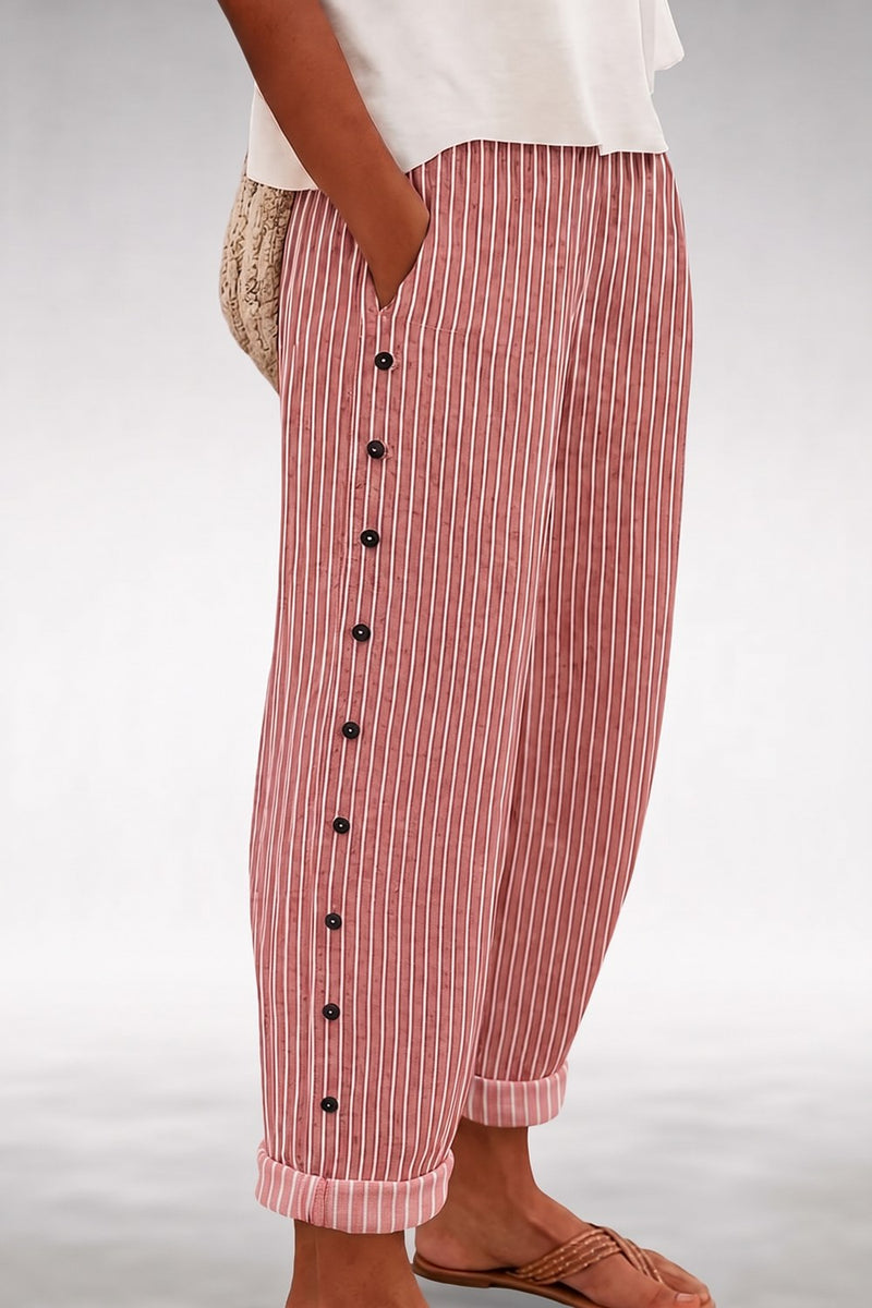 Sabine Lightweight Comfort Pants — Coral