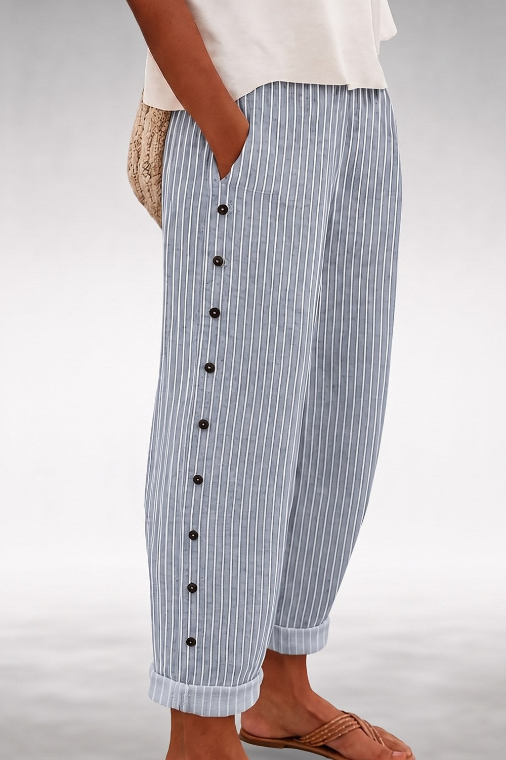 Sabine Lightweight Comfort Pants — Powder Blue