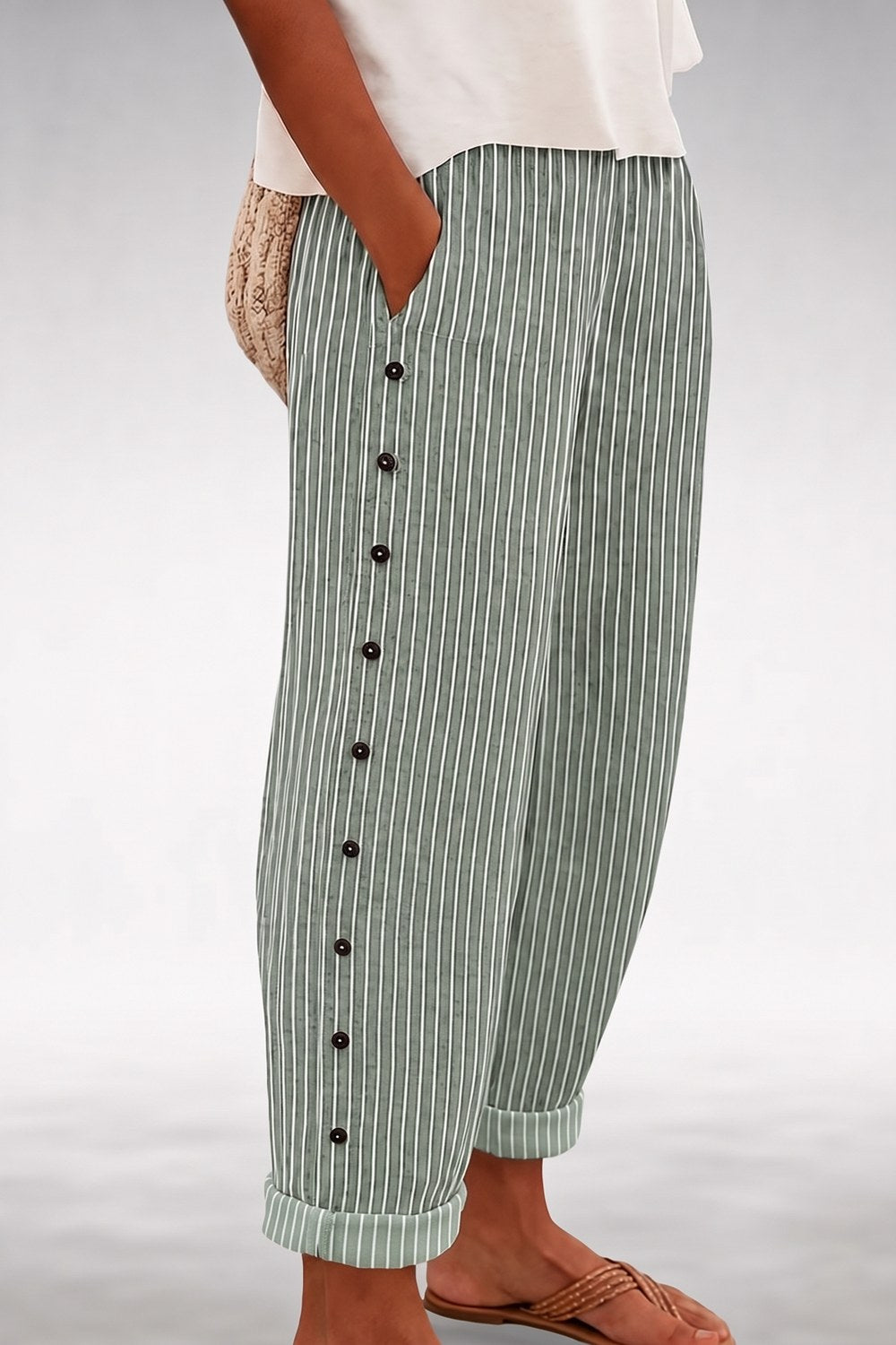 Sabine Lightweight Comfort Pants — Sage