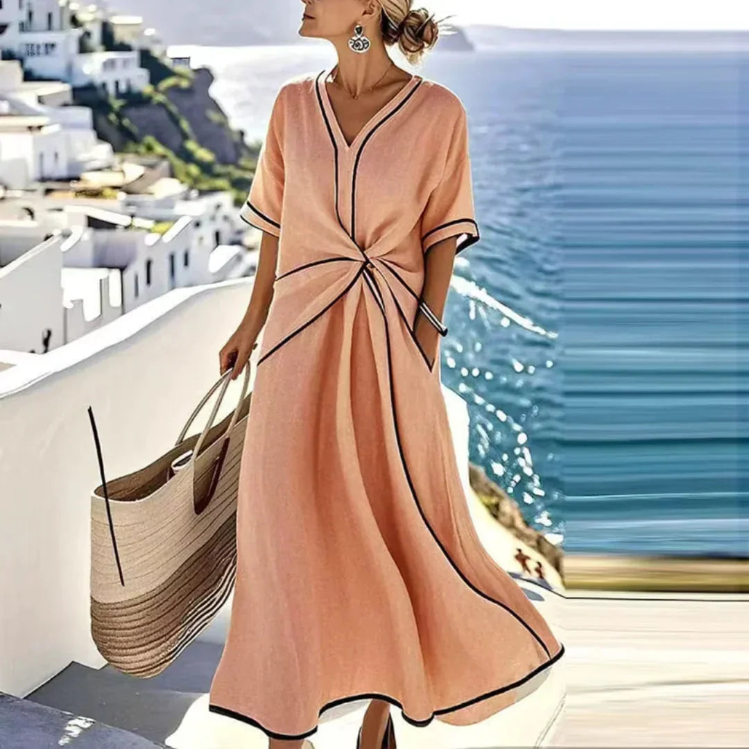 Vesper Twist Dress in orange