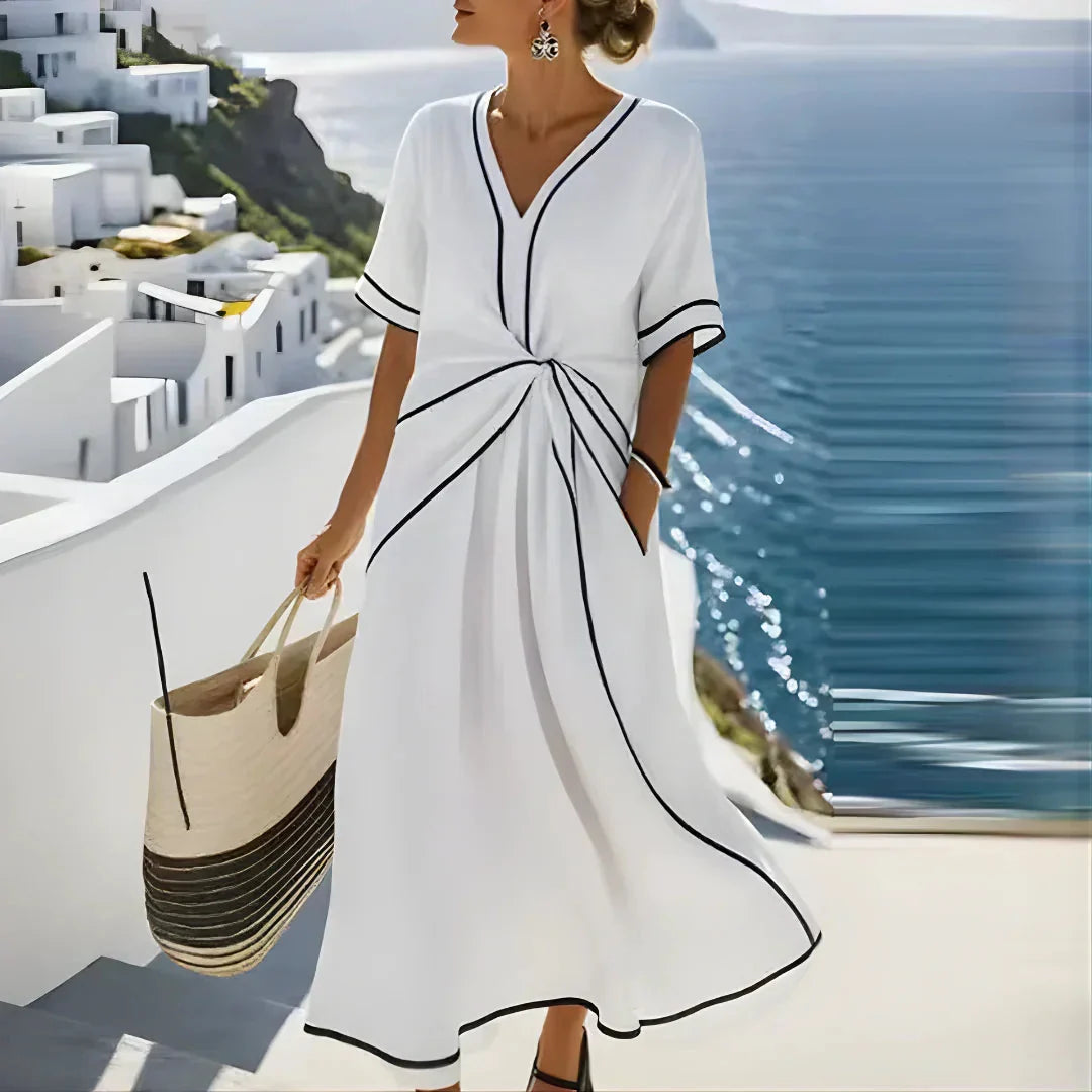 Vesper Twist Dress in white