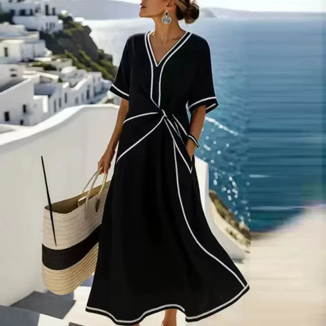 Vesper Twist Dress in black