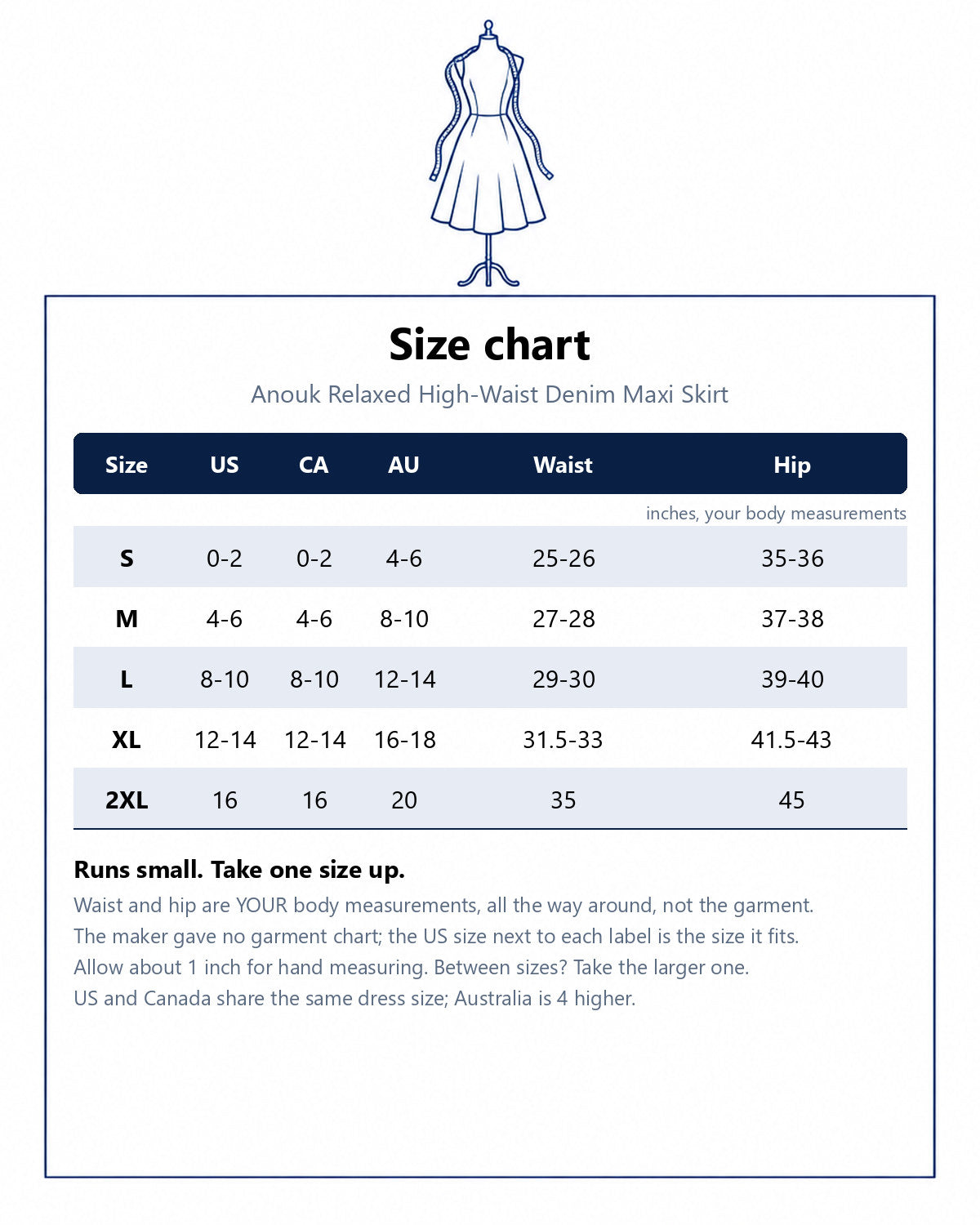Size chart