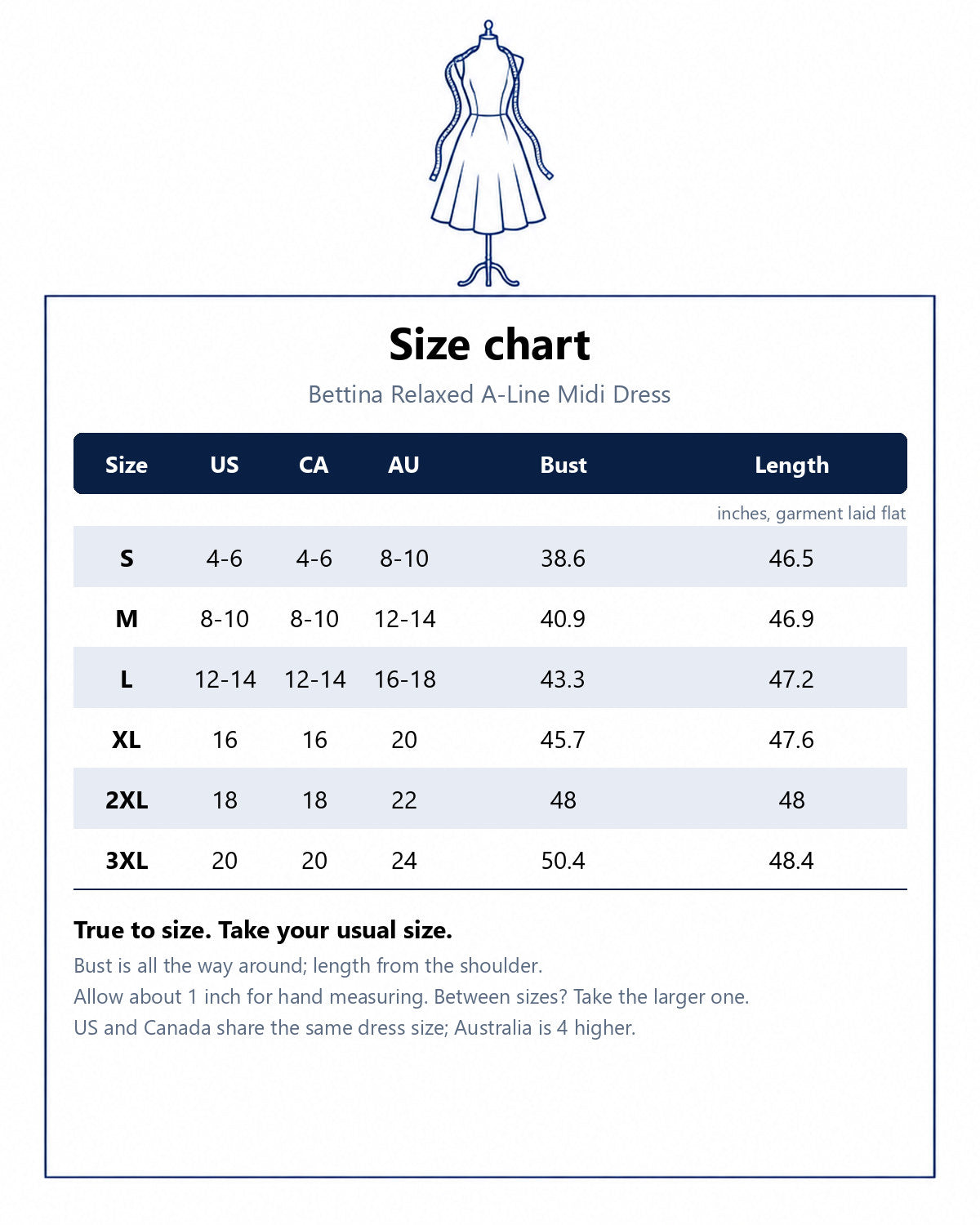 Size chart