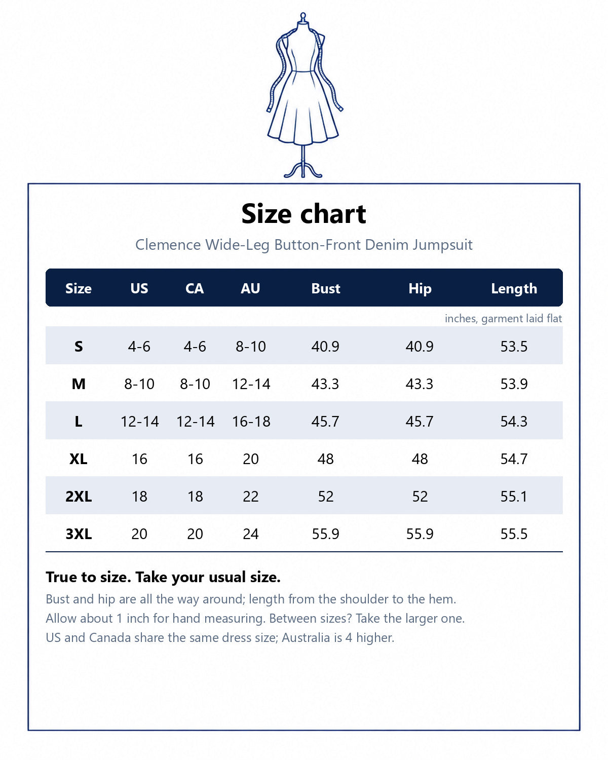 Size chart
