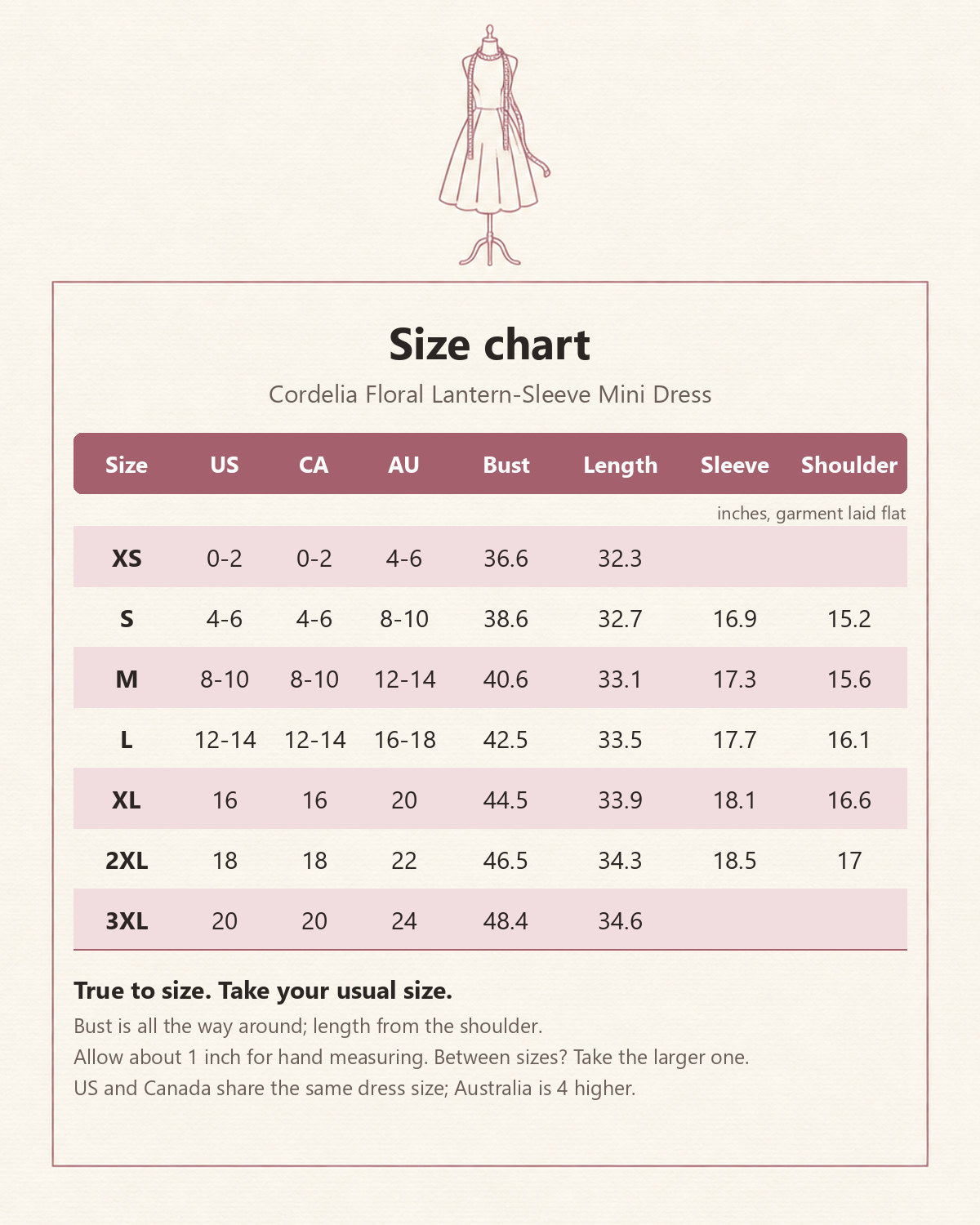 Size chart
