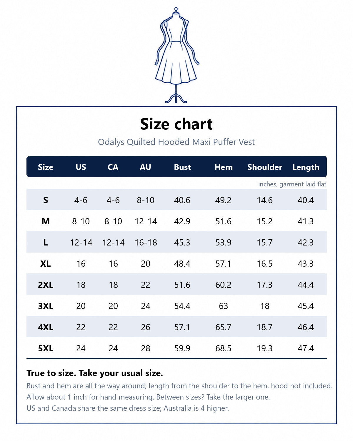 Size chart