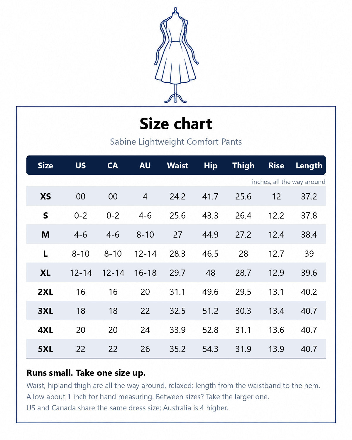 Size chart