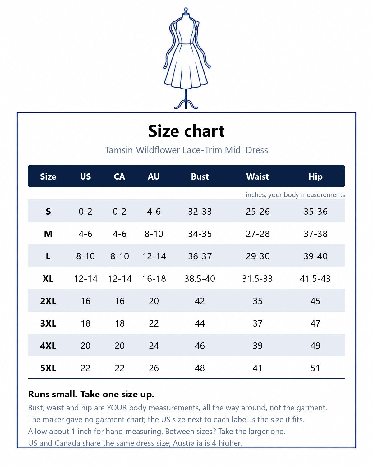Size chart