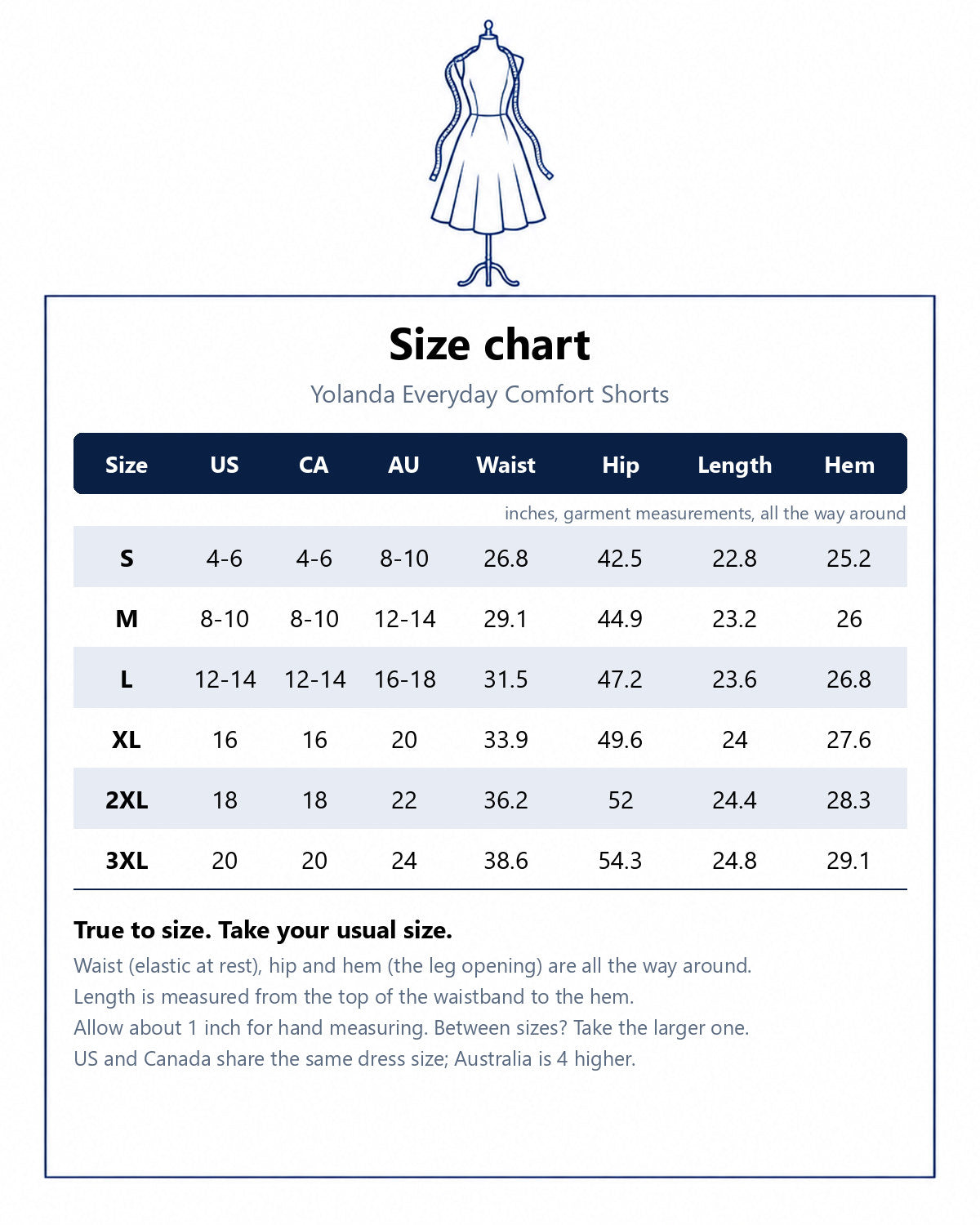 Size chart