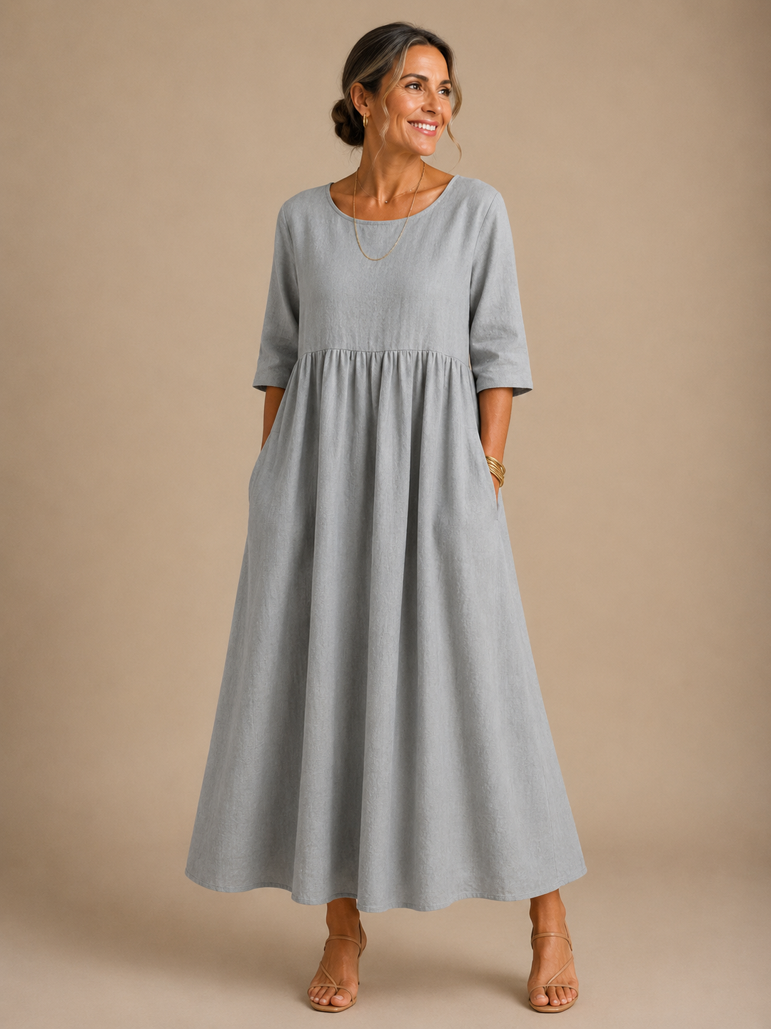 Peregrine Maxi Dress in light gray