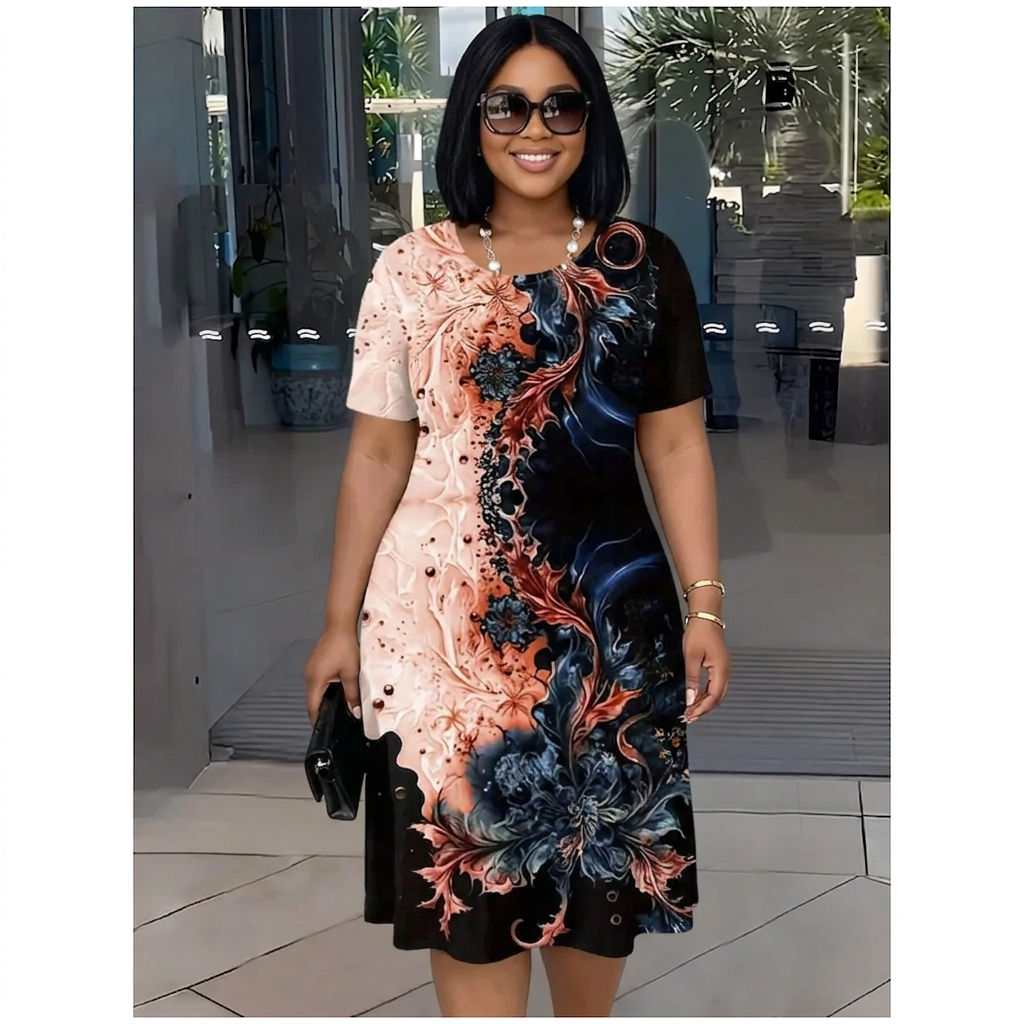 Sorrel Printed Dress in pink